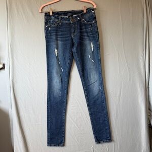 Genetic Denim Womens The Shane Distressed Skinny Jeans Size 27 Blue Grunge Edgy